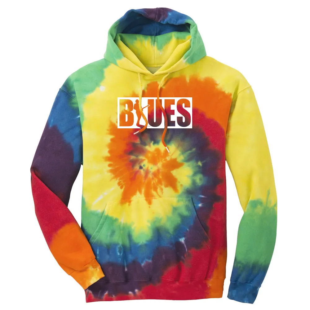 BLUES BLOCK Tie Dye Pullover Hoodie (Unisex)