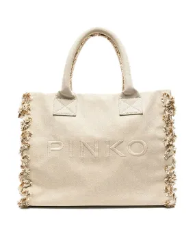 Borsa Pinko donna 100782A1WT beach shopper canvas beige