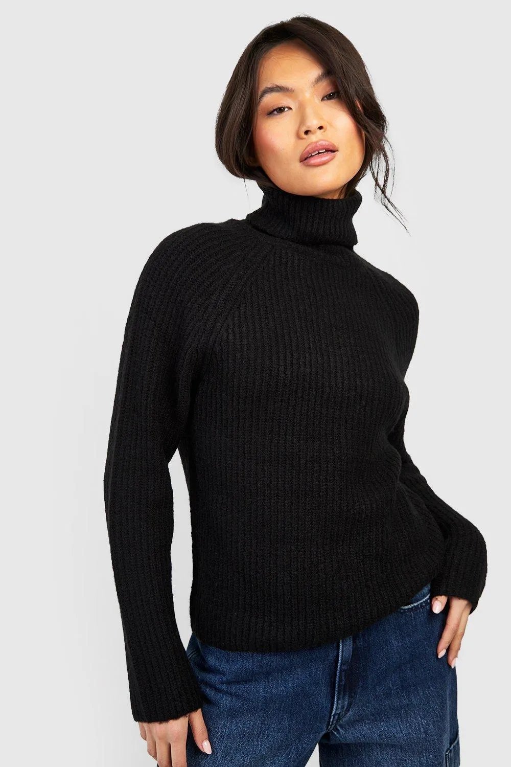 Boxy Turtleneck Knitted Sweater