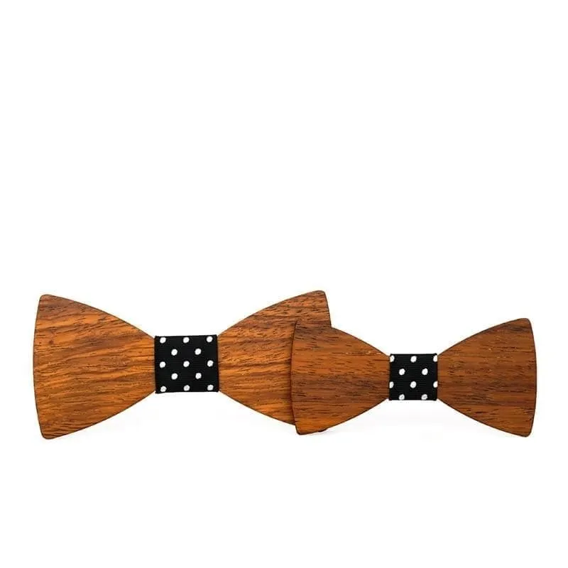 British Style Wooden Bowtie for Girls in Wedding Suits