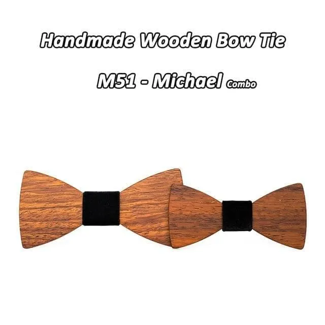 British Style Wooden Bowtie for Girls in Wedding Suits