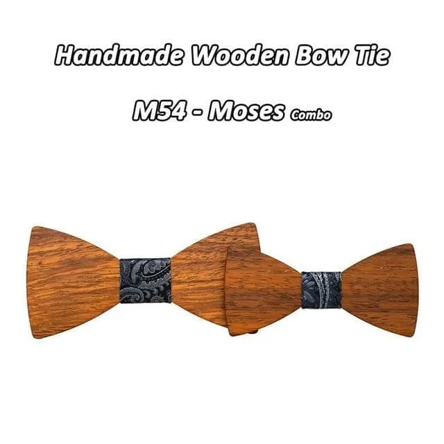 British Style Wooden Bowtie for Girls in Wedding Suits