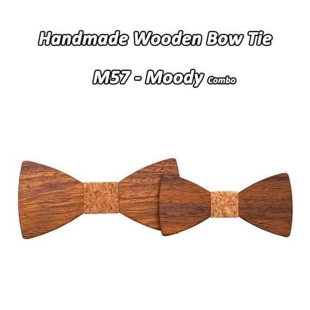 British Style Wooden Bowtie for Girls in Wedding Suits