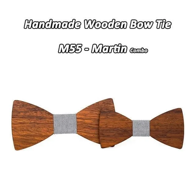 British Style Wooden Bowtie for Girls in Wedding Suits