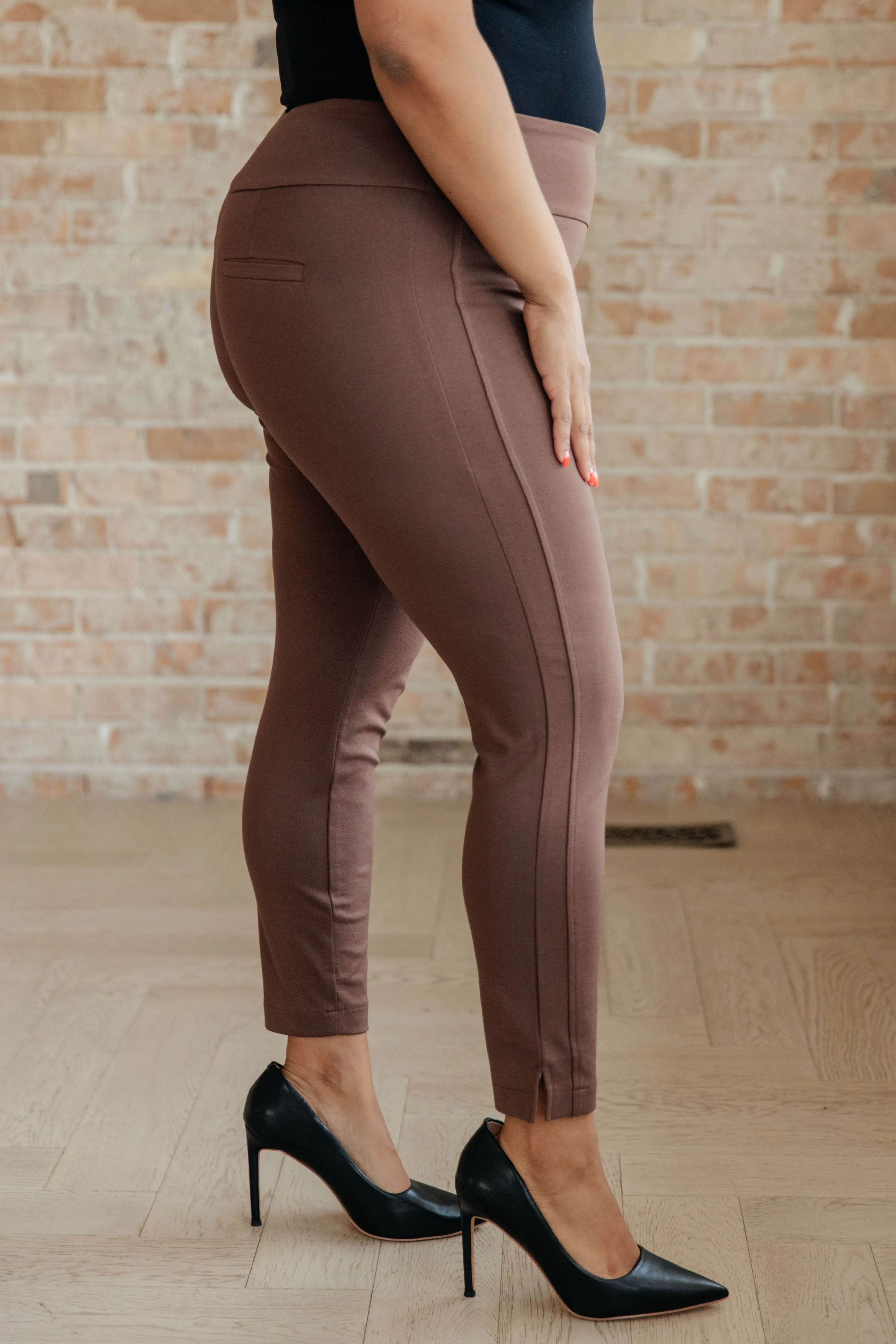 Brown Skinny Pants with Ankle Crop - Magical