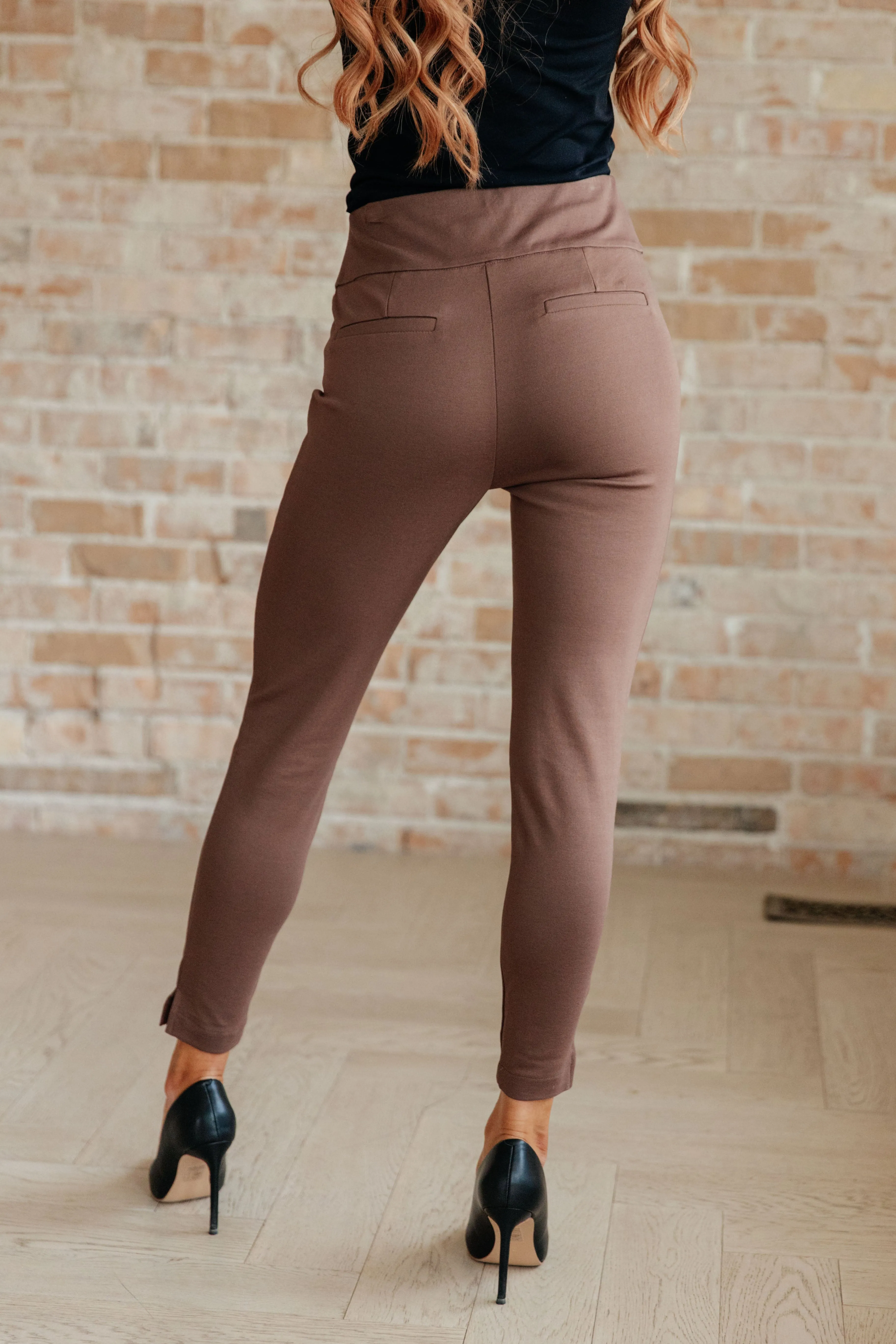 Brown Skinny Pants with Ankle Crop - Magical