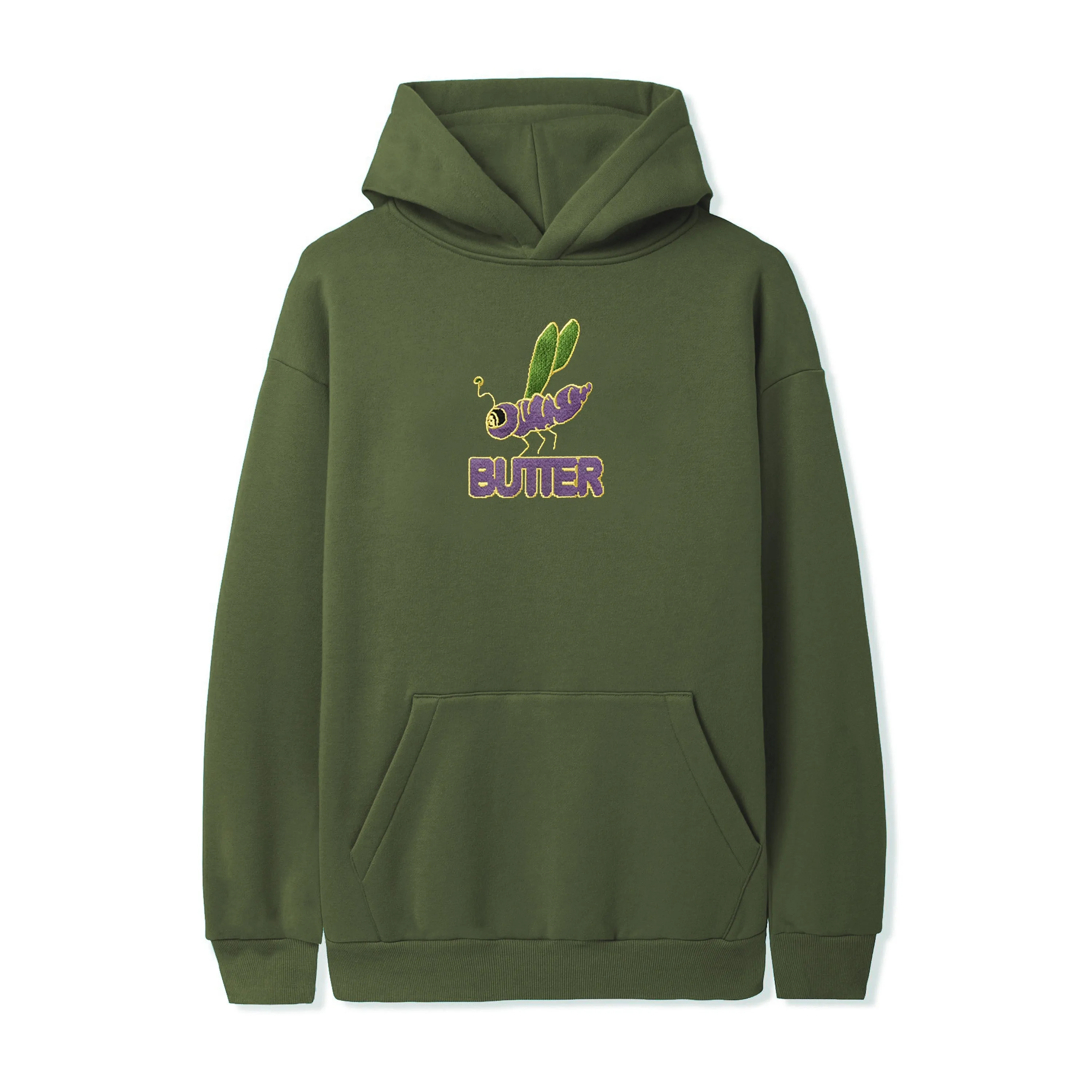 Butter Goods Dragonfly Embroidered Hoodie Army