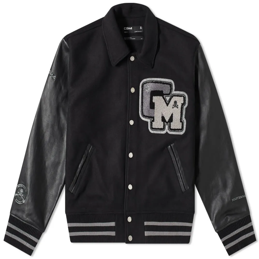 C2H4 x MASTERMIND JAPAN Applique Baseball JacketBlack