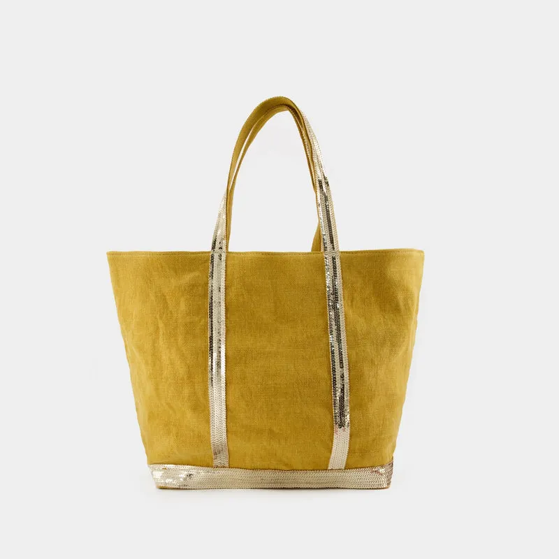 Cabas L Tote Bag - Vanessa Bruno -  Moutarde - Linen