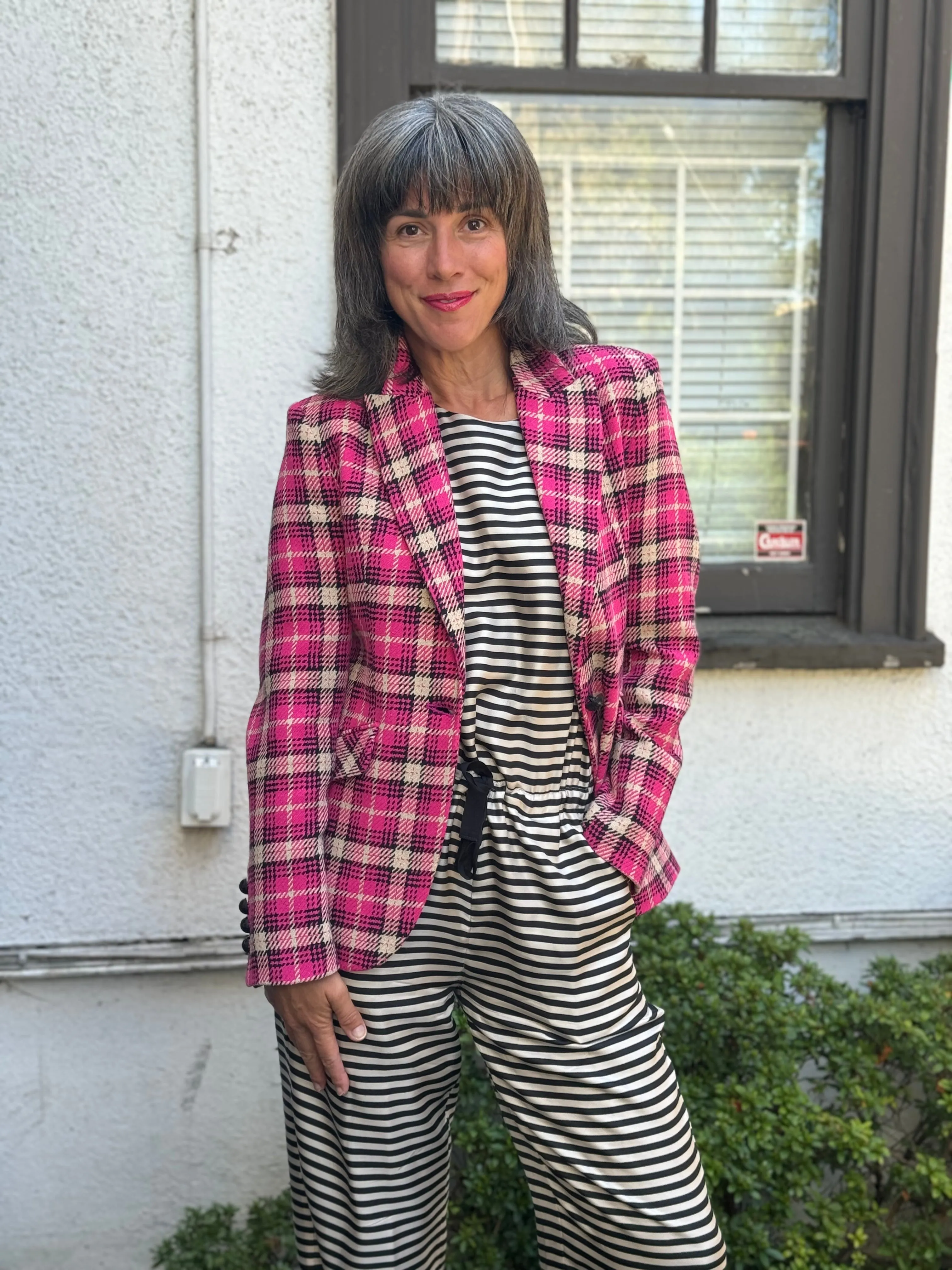 CAMPO Fuchsia Checker Blazer