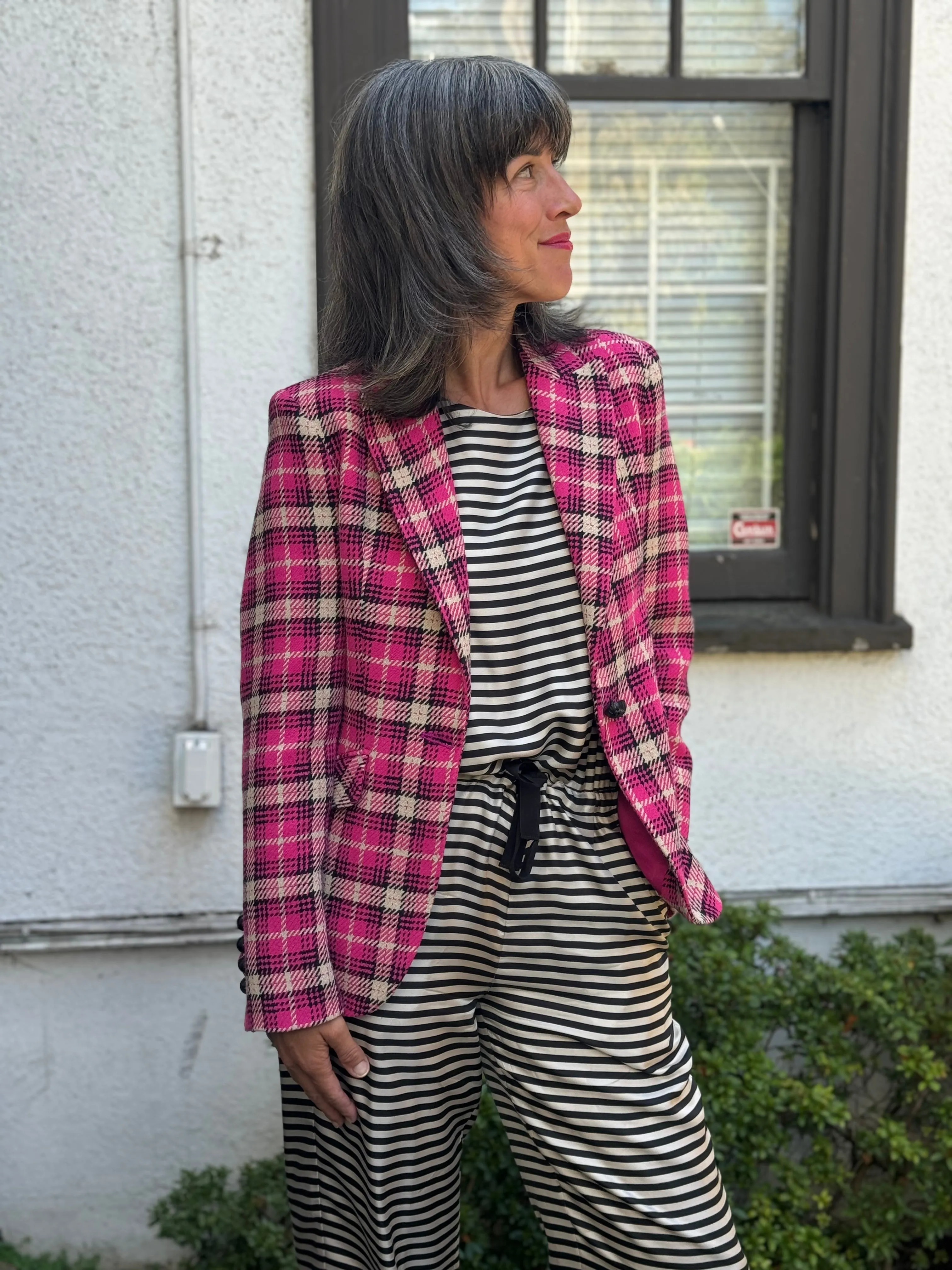 CAMPO Fuchsia Checker Blazer