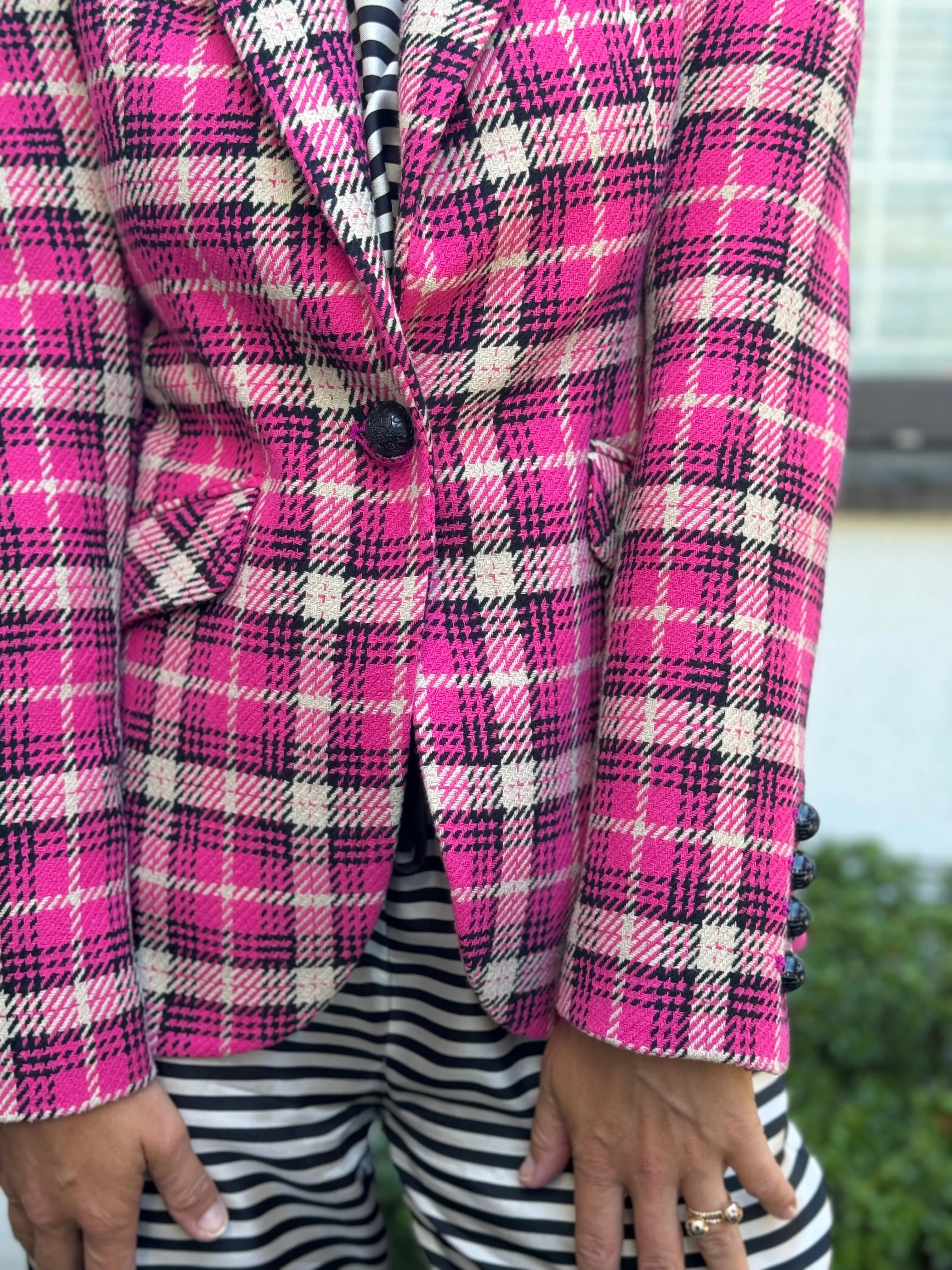 CAMPO Fuchsia Checker Blazer