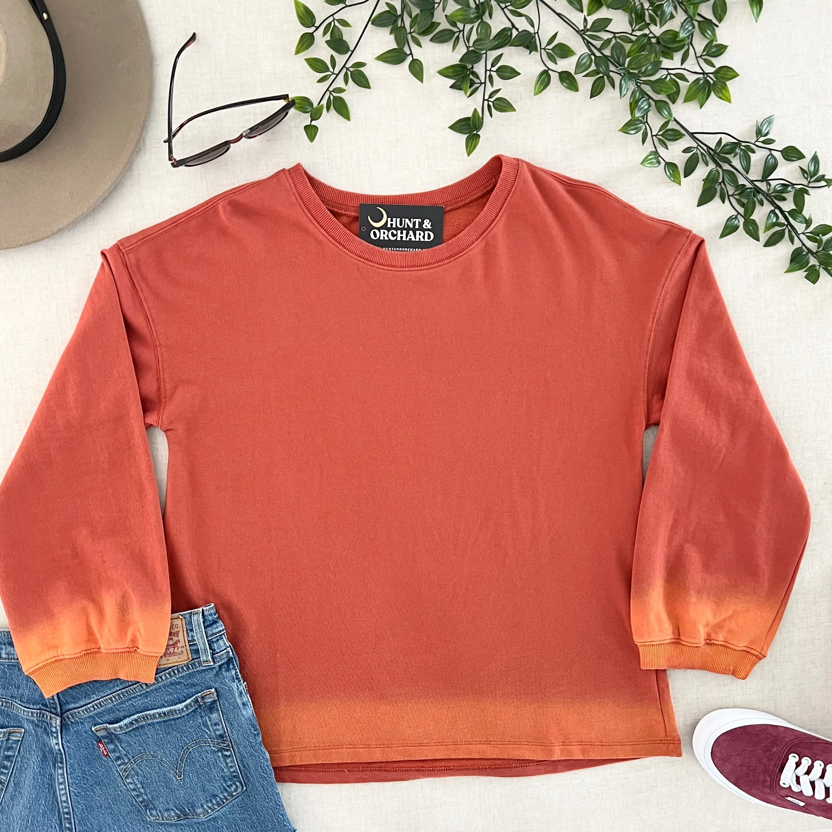 Carla Ombre Tie Dye Sweater - Rust