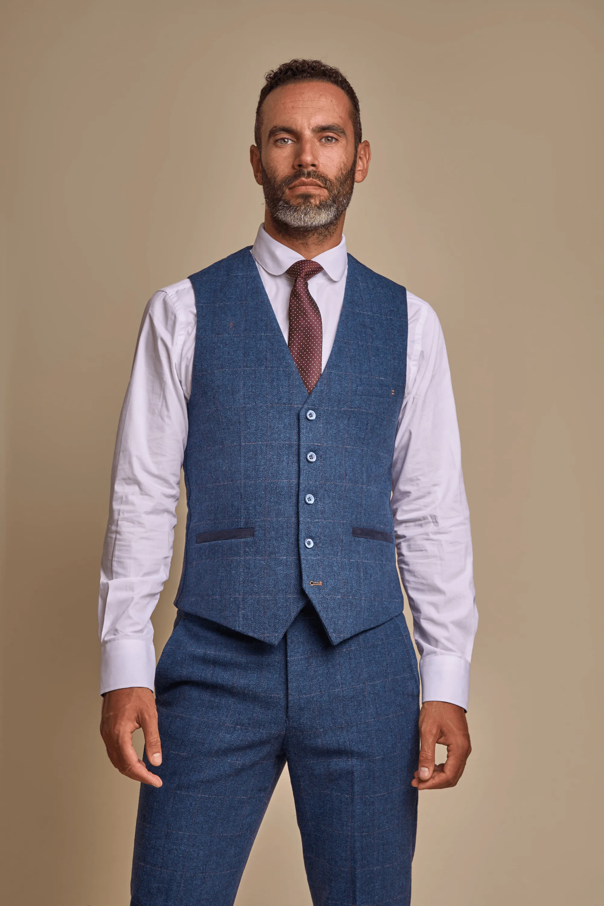 Carnegi Navy Tweed Check Suit