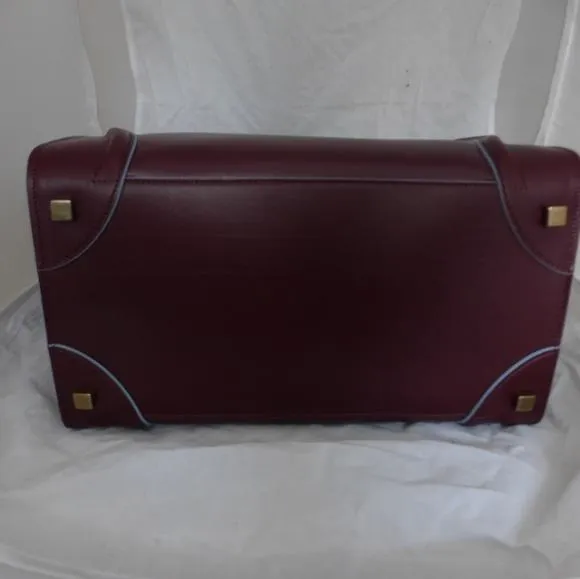 Celine Nano Luggage Tote Burgundy