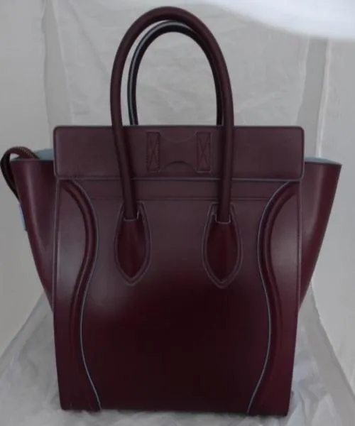 Celine Nano Luggage Tote Burgundy