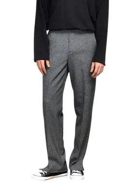 Charcoal Grey Bootcut Trousers Men's Formal Pants Wide Fit