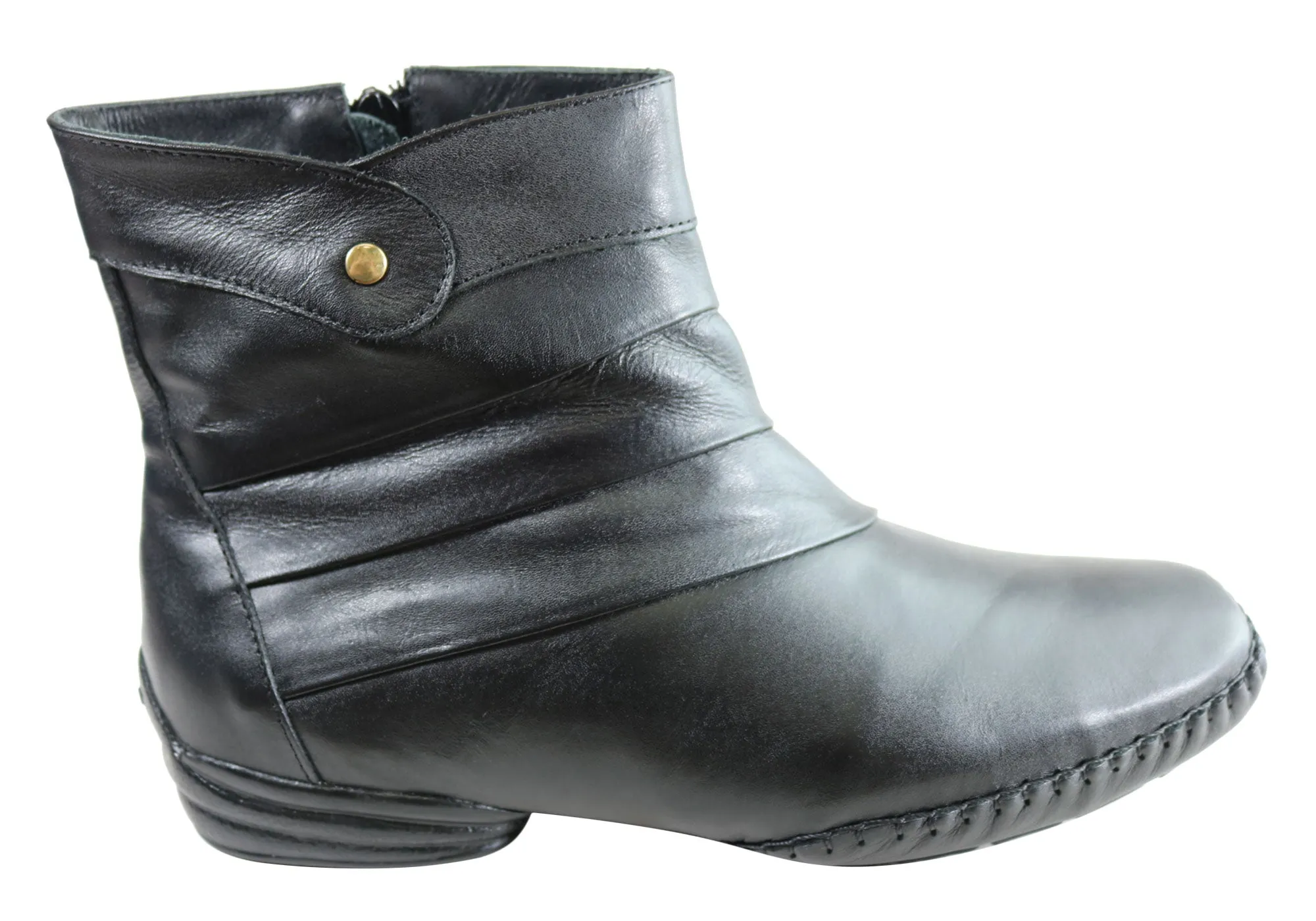 Comfortshoeco Lin Womens Leather Comfort Ankle Boots Made In Brazil