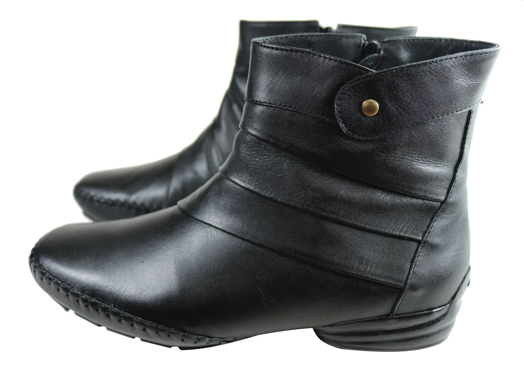 Comfortshoeco Lin Womens Leather Comfort Ankle Boots Made In Brazil