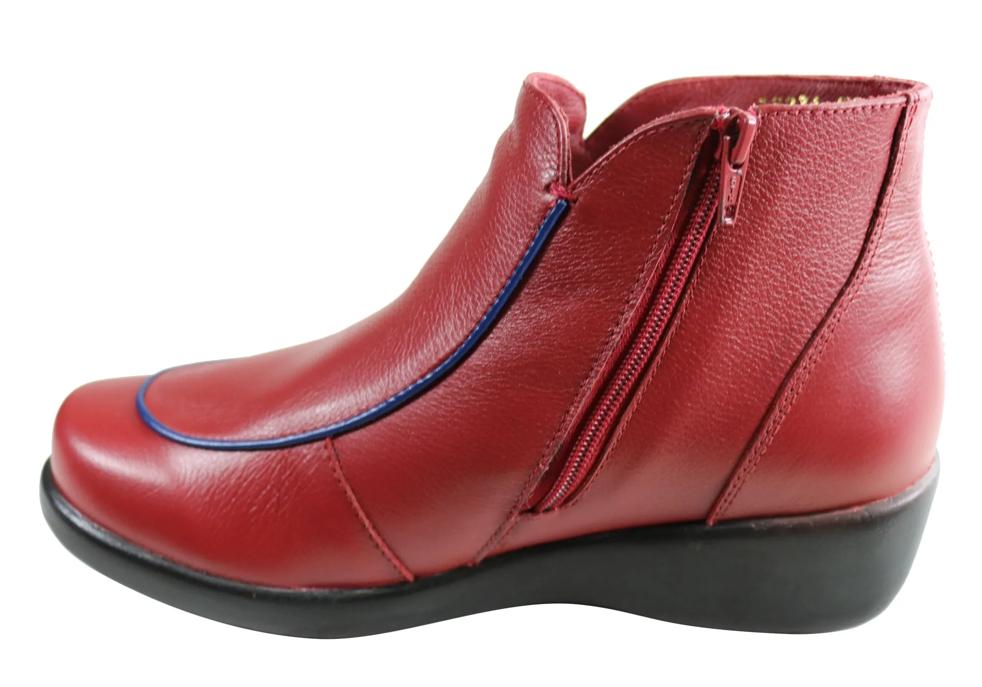 Comfortshoeco Petra Womens Leather Comfort Ankle Boots Made In Brazil