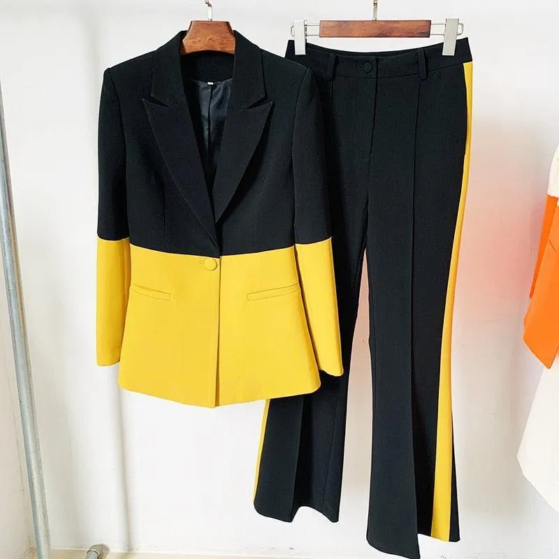 Contrast Patchwork Pantsuit - Top Online Deals | Limited Stock Available