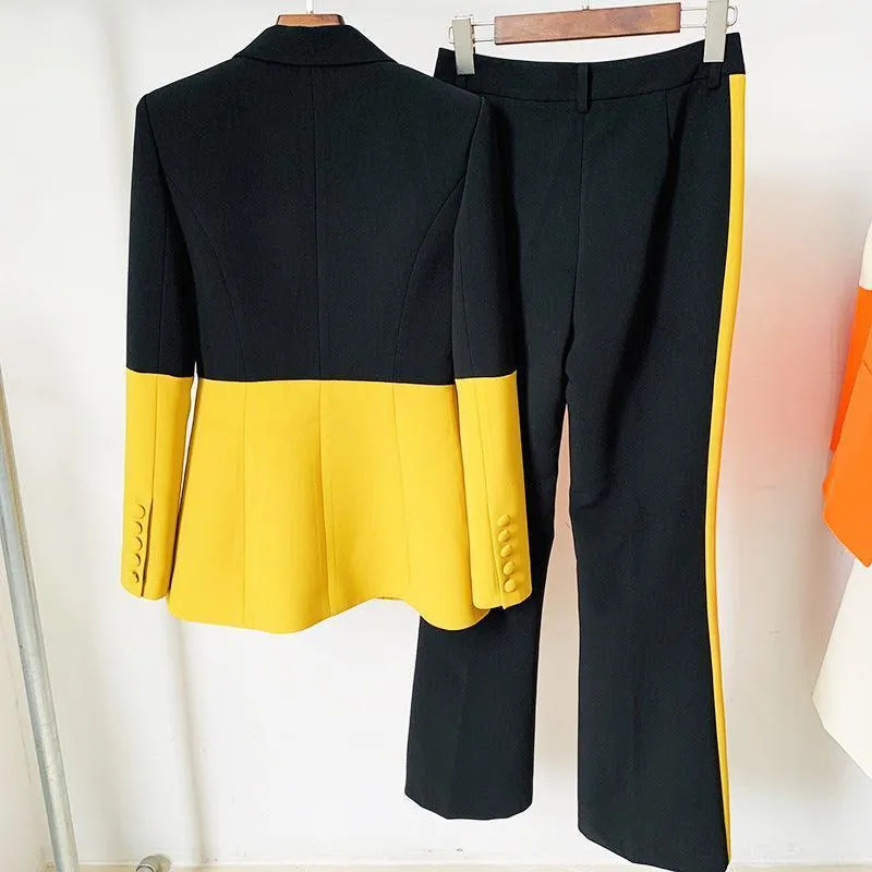 Contrast Patchwork Pantsuit - Top Online Deals | Limited Stock Available