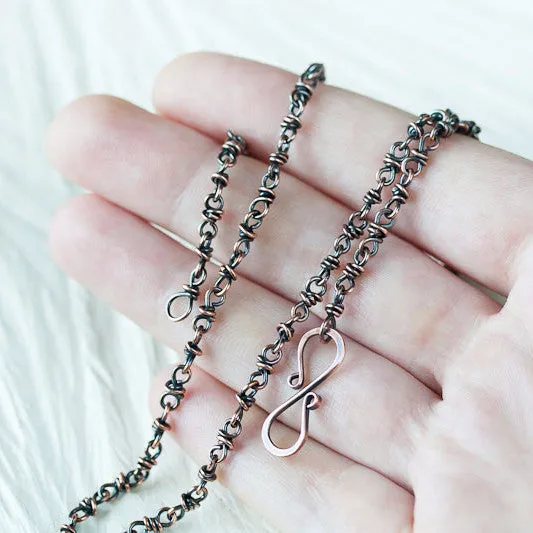 Copper Jewelry Set: Handcrafted Copper Chain Necklace and Bracelet