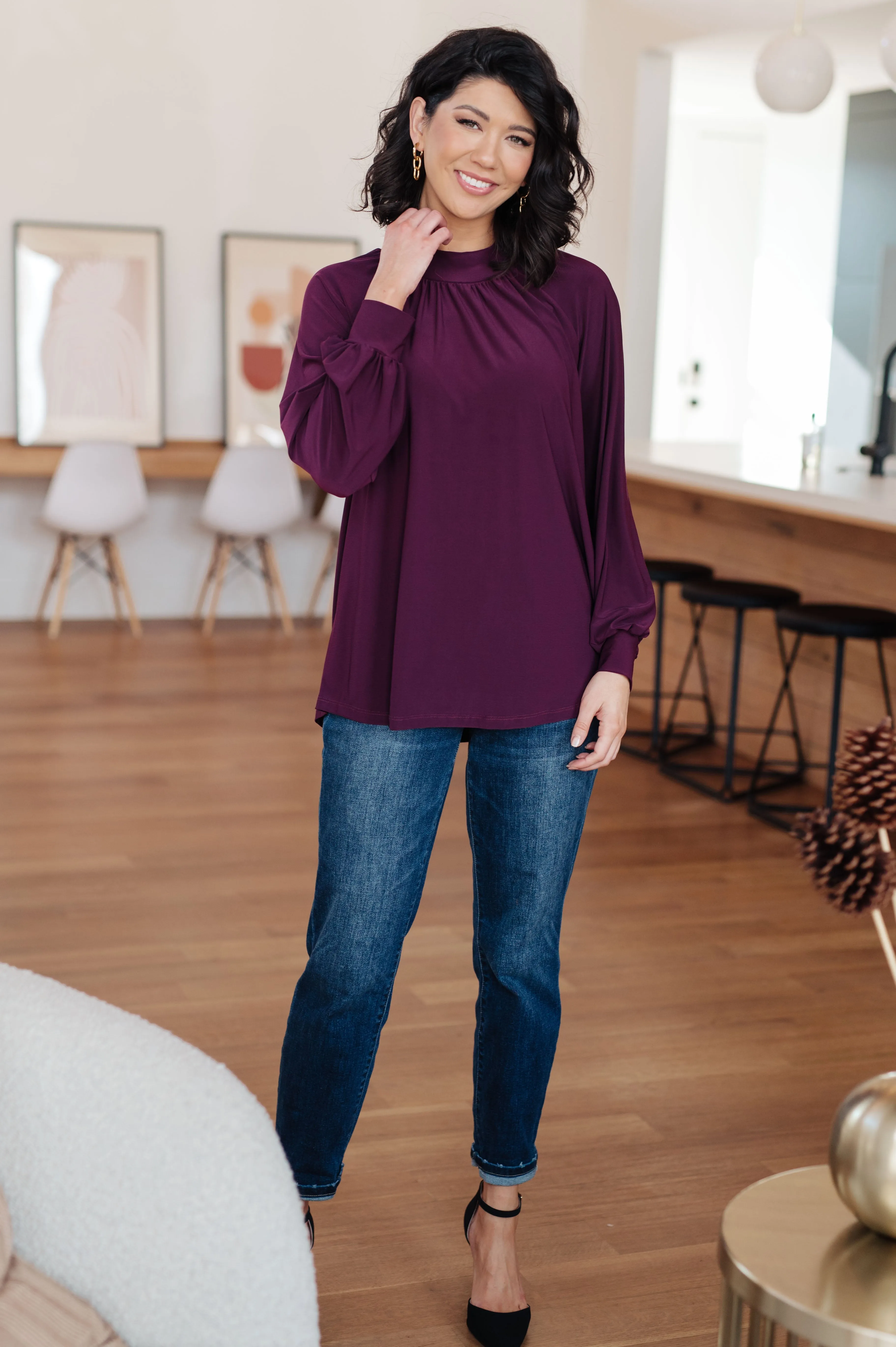 Costigan Mock Neck Blouse - Affordable and Stylish Mock Neck Blouse Available Now!