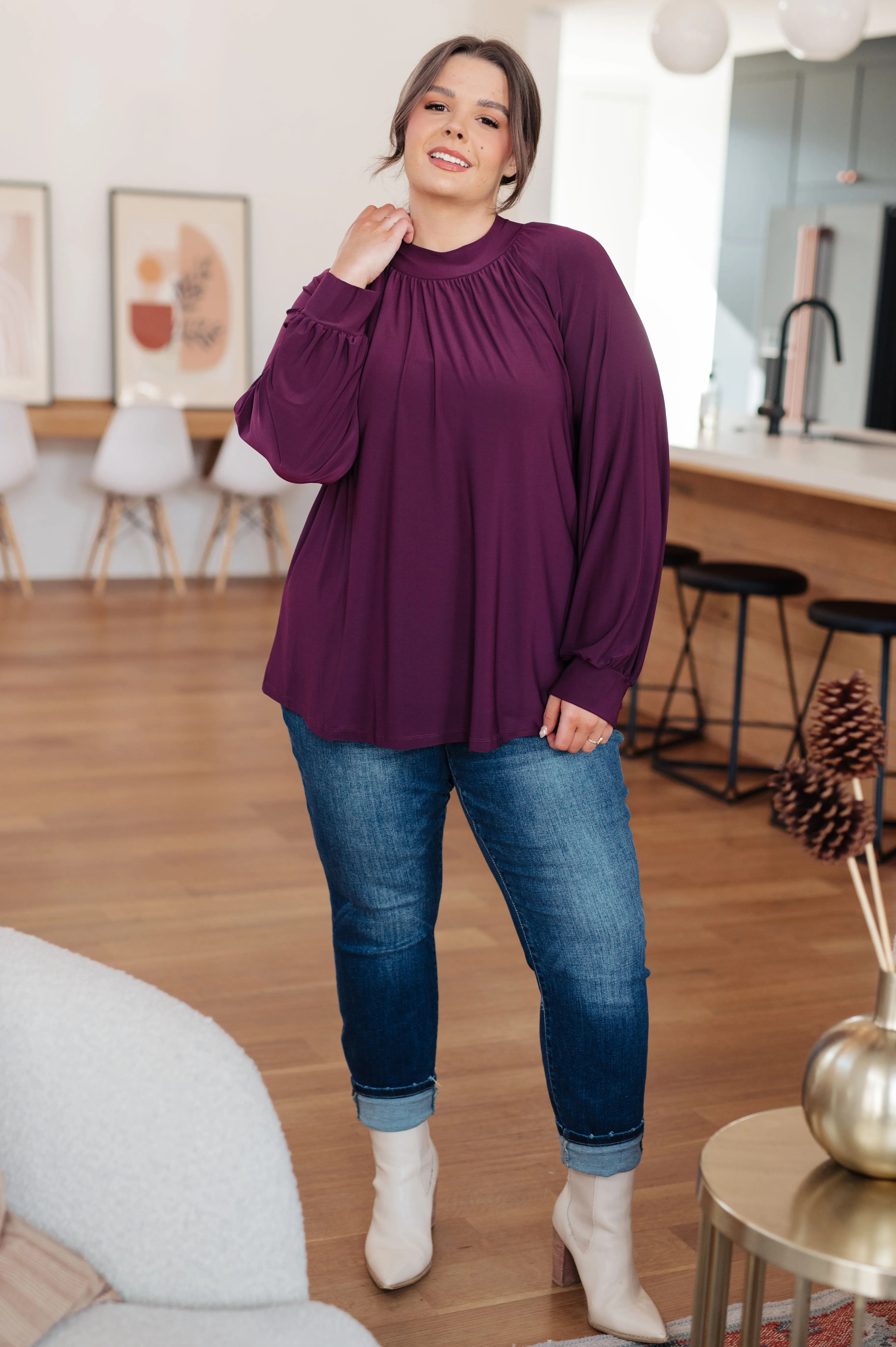 Costigan Mock Neck Blouse - Affordable and Stylish Mock Neck Blouse Available Now!