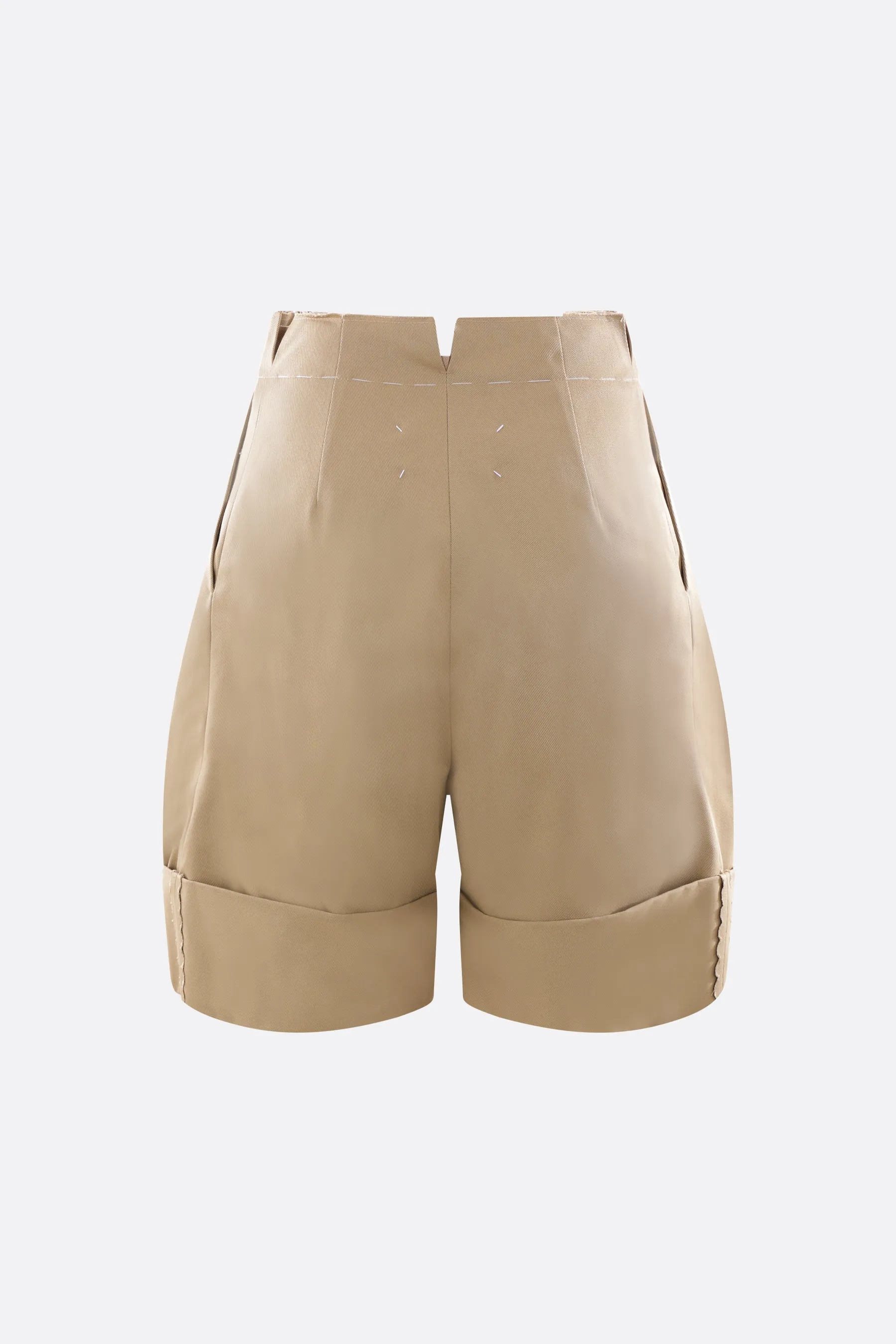 cotton blend twill shorts