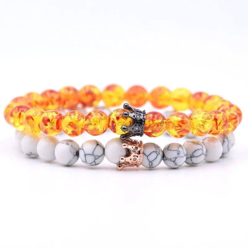 Couples' Distance Crown Bracelets