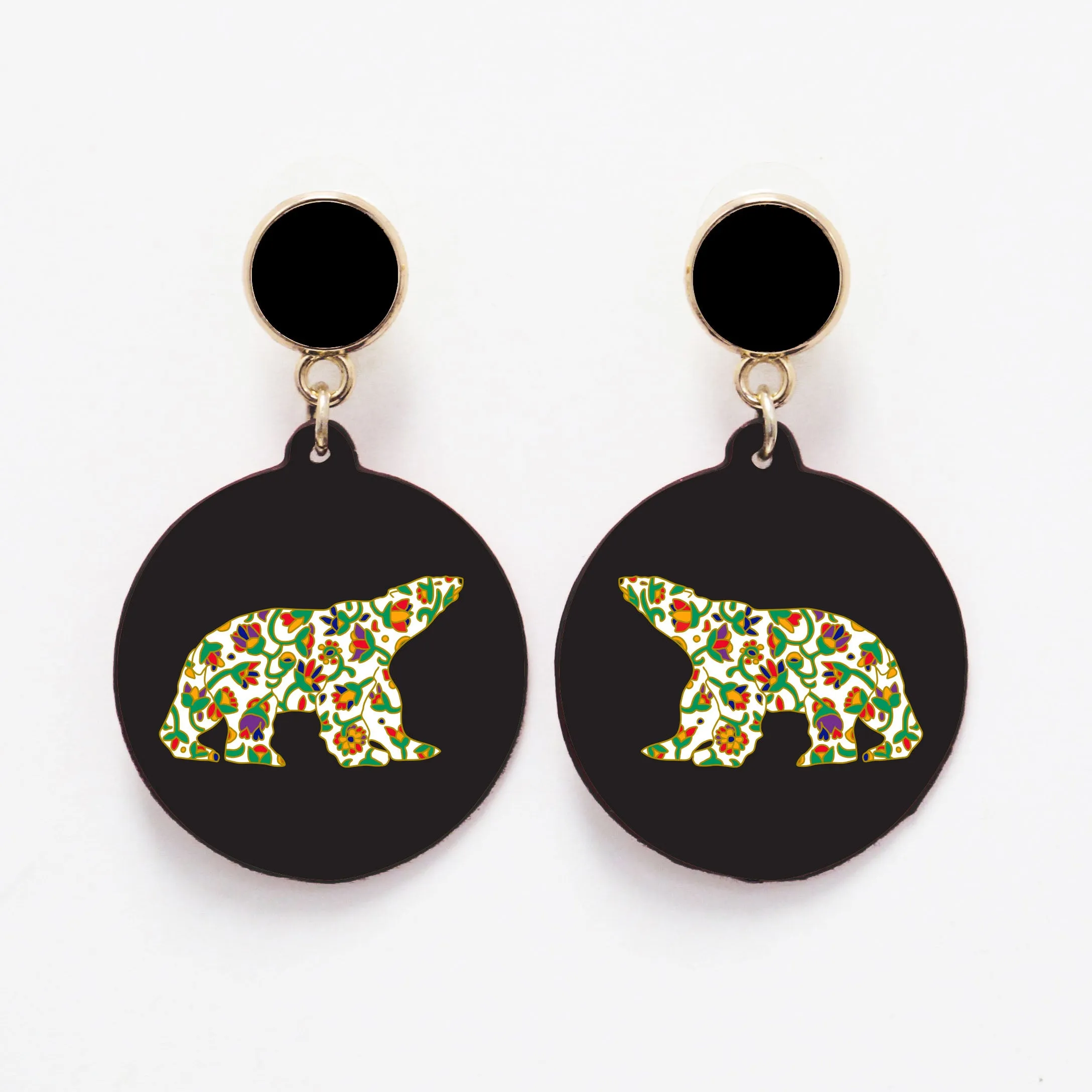 Dawn Oman Spring Bear Vegan Leather Earrings