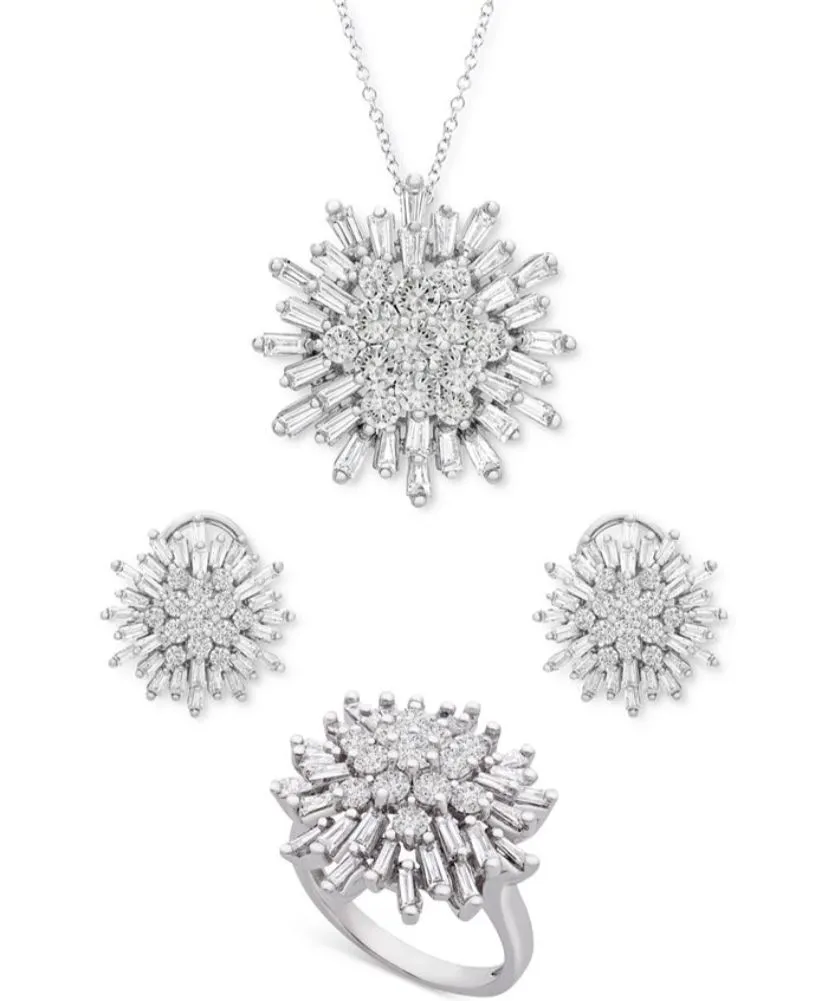 Diamond Cluster Baguette Round Jewelry Collection - S4797634