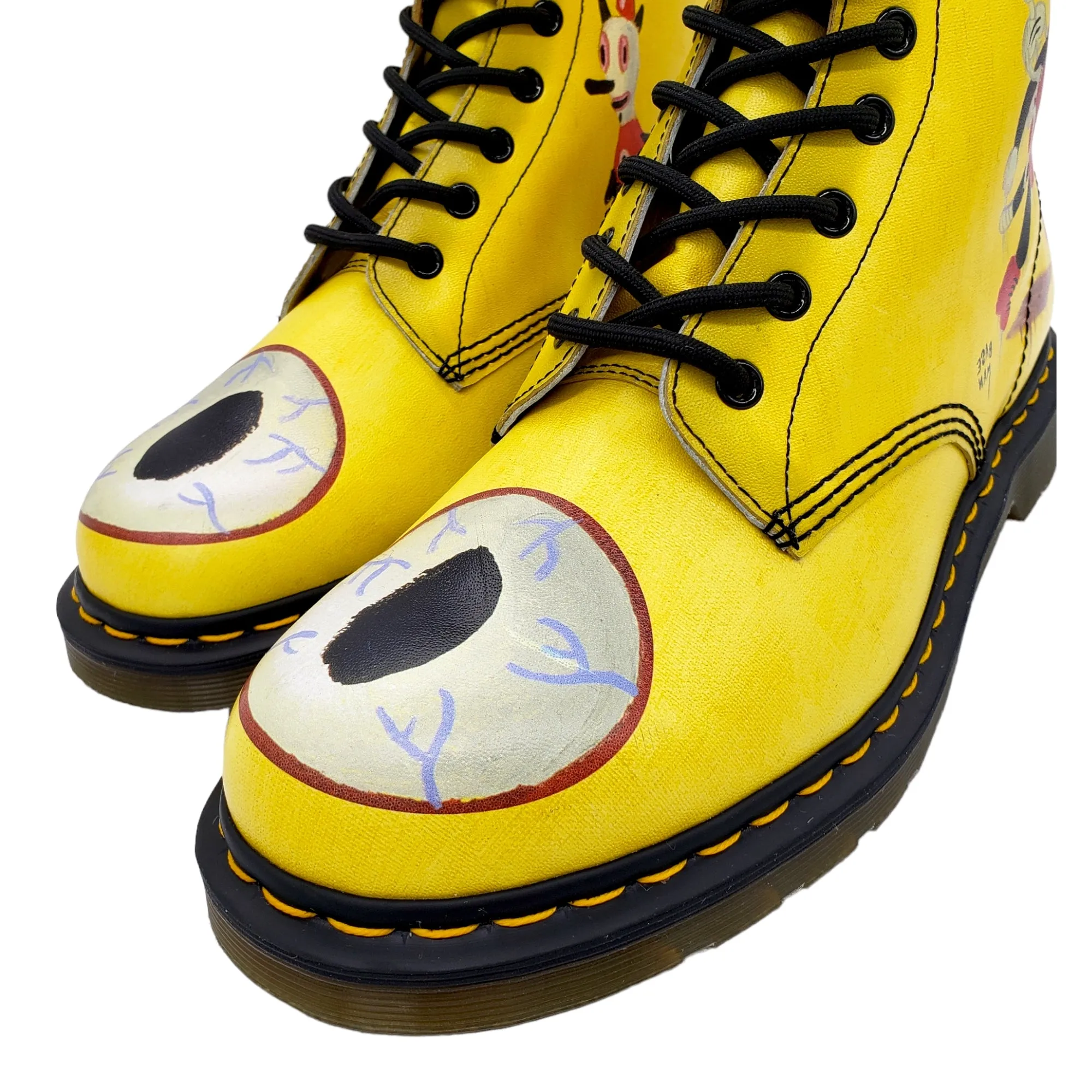 Dr. Martens X Gary Baseman Yellow Boots