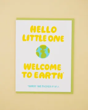 Earth Baby Card - Welcome Message for Newborns