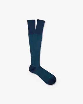 Erik Blue Knee-High Cotton Socks