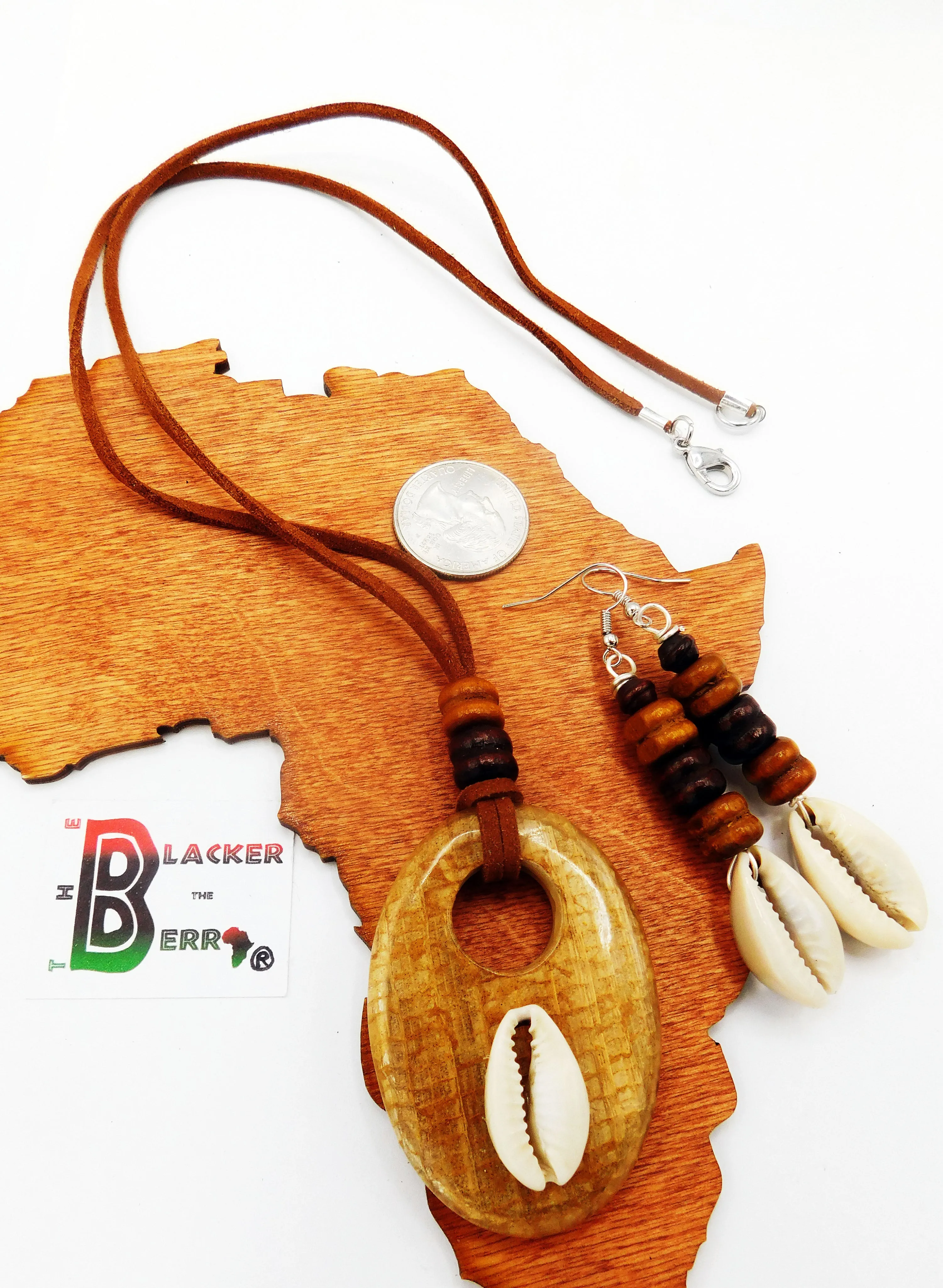 Ethnic Cowrie Wooden Jewelry Set for Women, Necklaces & Accessories