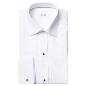 Eton White Plisse Dinner Shirt - Contemporary Fit - Evening