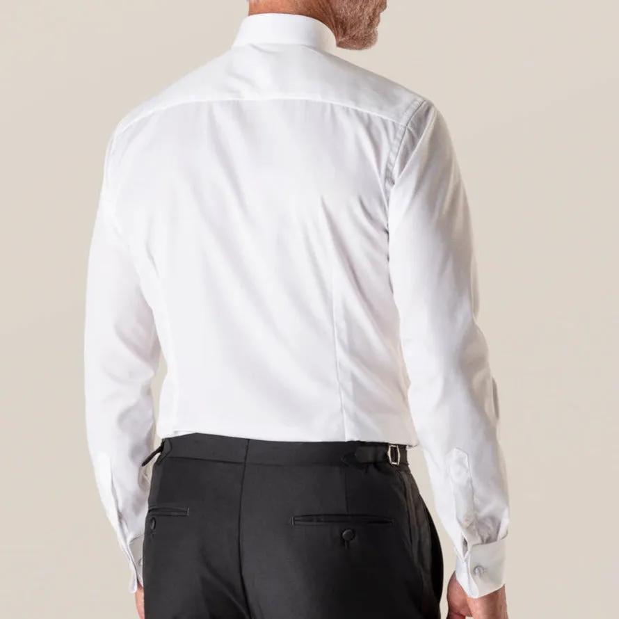 Eton White Plisse Dinner Shirt - Contemporary Fit - Evening