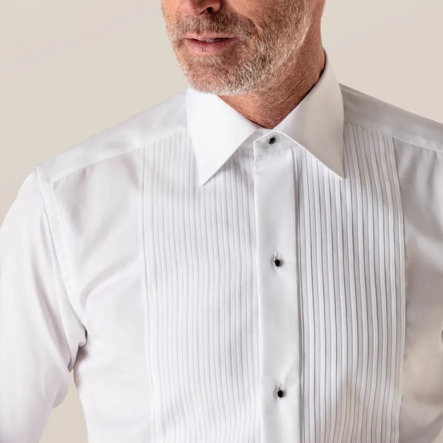 Eton White Plisse Dinner Shirt - Contemporary Fit - Evening