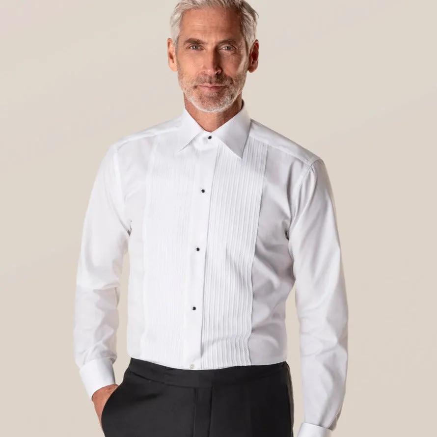 Eton White Plisse Dinner Shirt - Contemporary Fit - Evening