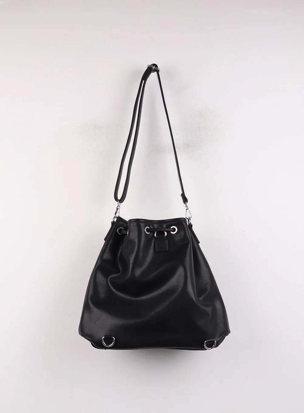 Faux Leather Adjustable String Bag IJ419