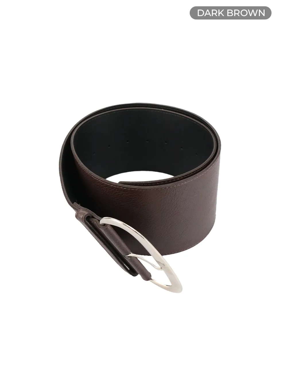 Faux Leather Wide Buckle Belt CA401