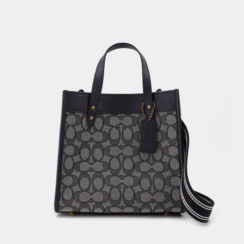 Field Tote 22 Tote Bag - Coach - Navy - Jacquard