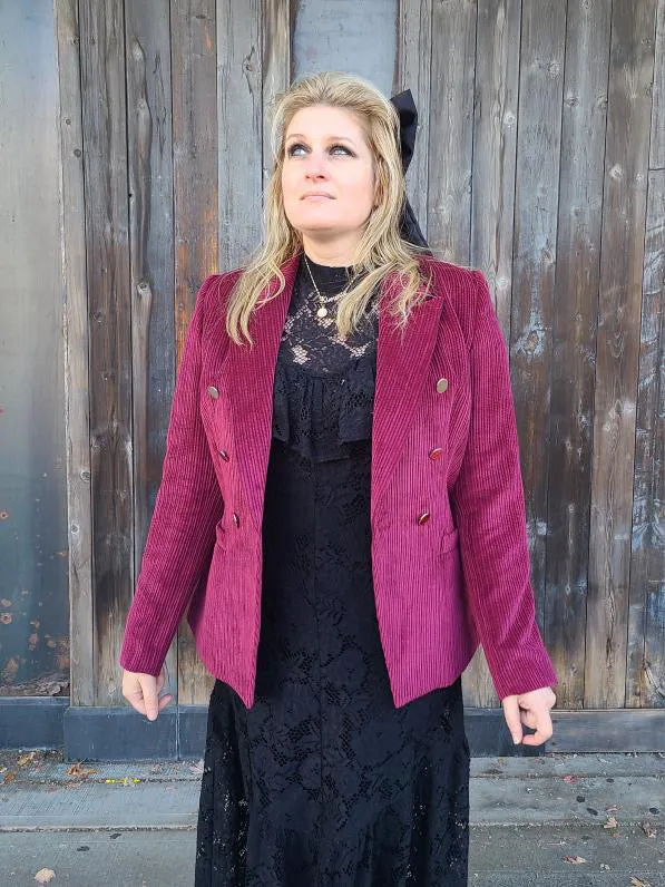 FP1118 Merlot Lux Cordoroy Revel Blazer