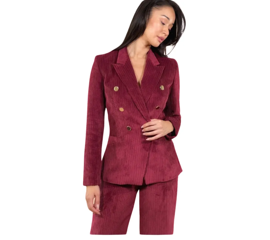 FP1118 Merlot Lux Cordoroy Revel Blazer