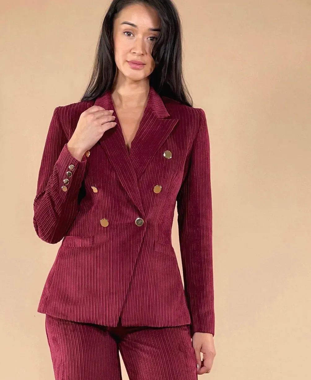 FP1118 Merlot Lux Cordoroy Revel Blazer