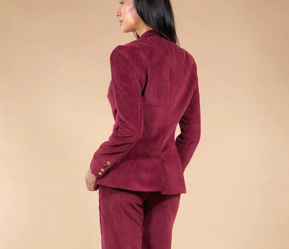 FP1118 Merlot Lux Cordoroy Revel Blazer