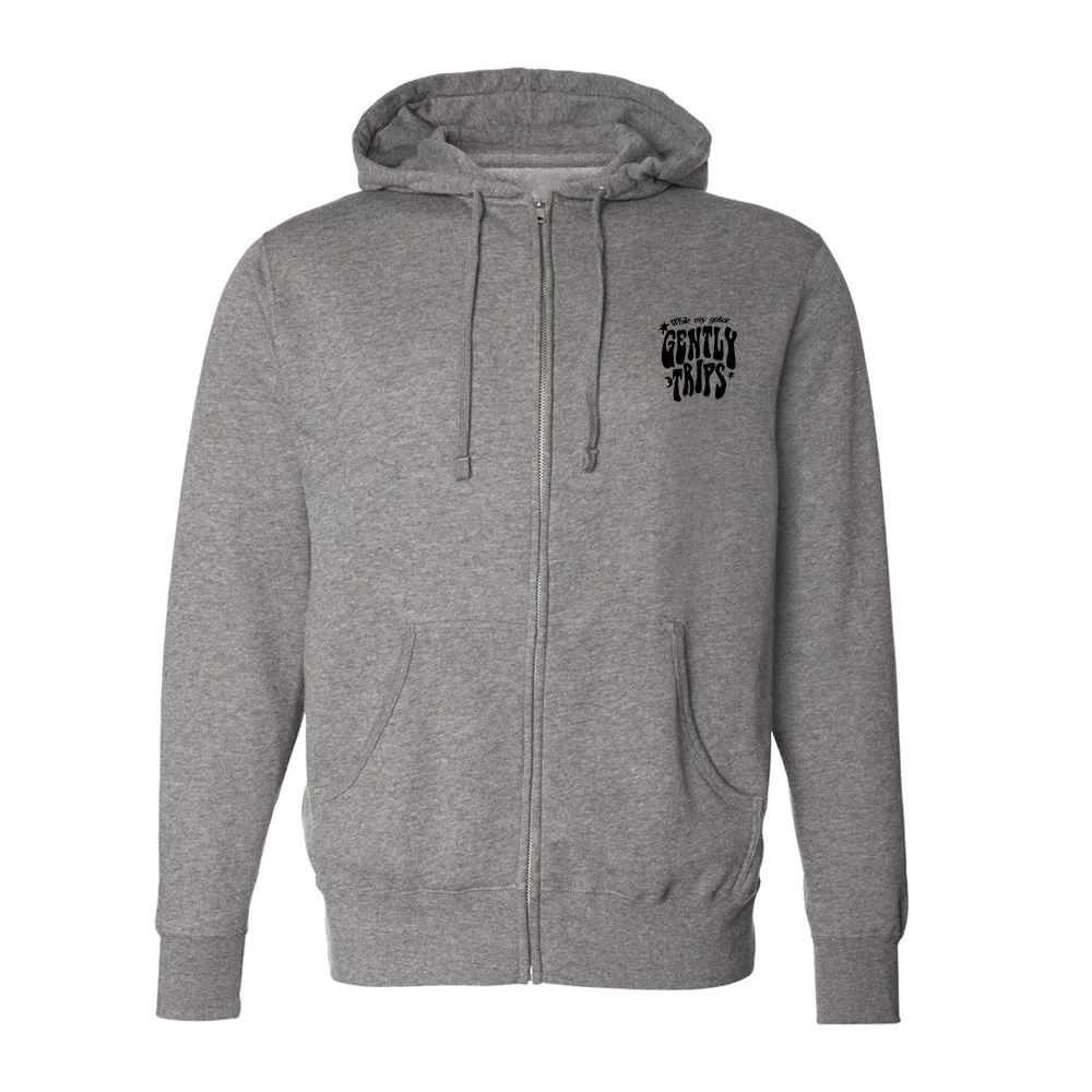 Gently Trips Zip-Up Hoodie (Unisex) - Black