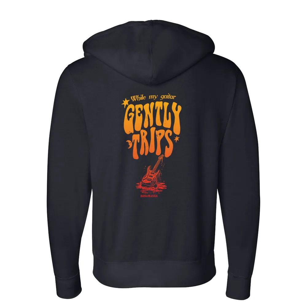 Gently Trips Zip-Up Hoodie (Unisex) - Gold/Red